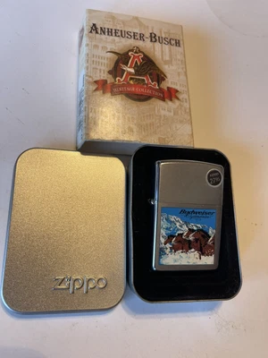 $49.99 • Buy Zippo 2000 Budweiser Clydesdale Brushed Chrome Lighter Sealed In Box K122