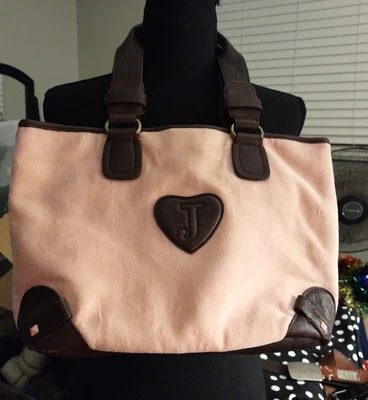$79.99 • Buy Juicy Couture Pink Shoulder Bag W/Dark Brown Leather Detail YHRU1919 700 1