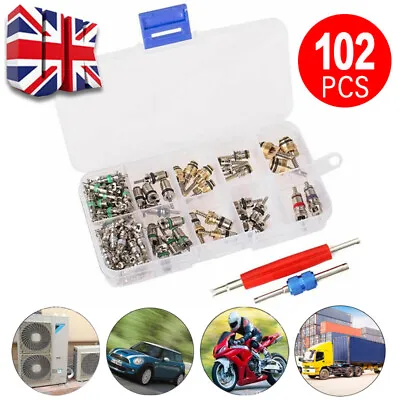 £9.89 • Buy 102PCS R12&R134a Car A/C Air Conditioner Schrader Valve Core Remover Tool Kit UK