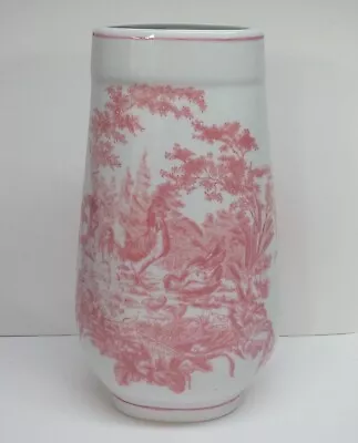 Formalities By Baum Bros - Large Vintage Pink And White Rooster 14  Vase • $42.75