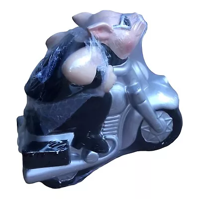 Pig On A Motorcycle Cookie Jar 100% Ceramic • $28