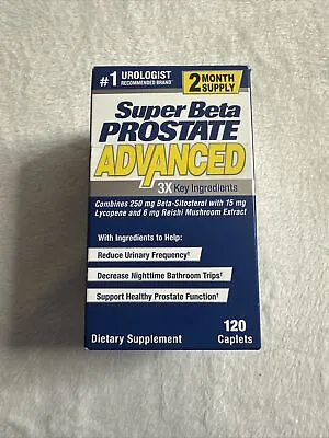 Super Beta Prostate Advanced Male Supplement With Beta-Sitosterol 120 Ct. ‘25+ • $33.99