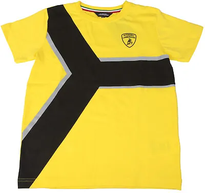 AUTOMOBILI LAMBORGHINI Kids Boys T-Shirt Yellow Size 140/168 9-10 Years • £40.45