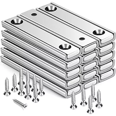 Neodymium Bar Magnets With Countersunk Hole 70 Lbs Rectangular Pot Magnets H... • $37.71