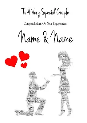 £3.29 • Buy ENGAGEMENT Personalised Greeting Card *Our Verse Inside Also!*  Keepsake