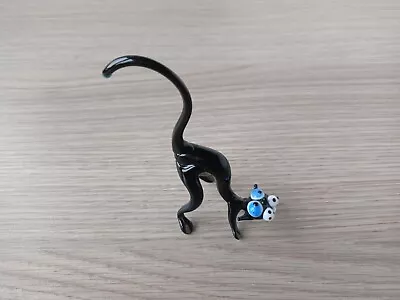 GLASS Animals. Murano Glass Art The Black Cat. A Souvenir. Toy. Handmade • $18