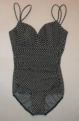  $152 Victoria Secret Retro Black White Dot Magicsuit Swimsuit  8 • $69.99