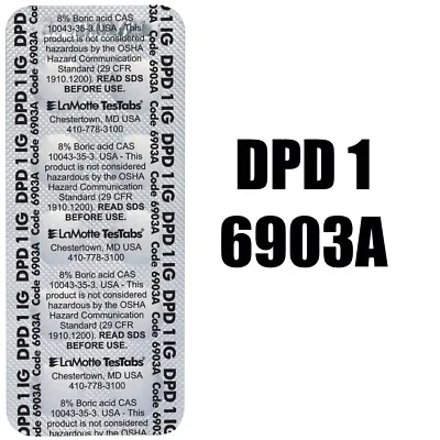 LaMotte DPD 1 Free Chlorine 50/PK Exp 3/2025 6903A Instrument Grade • $16.99