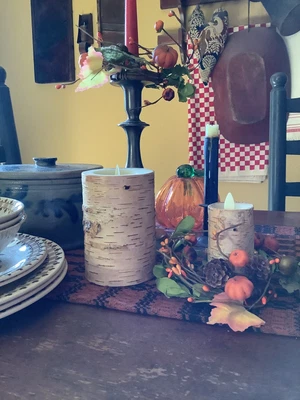 $48 • Buy Martha Stewart Birch Bark Set Of 3 Candles Luminara “ New Info”