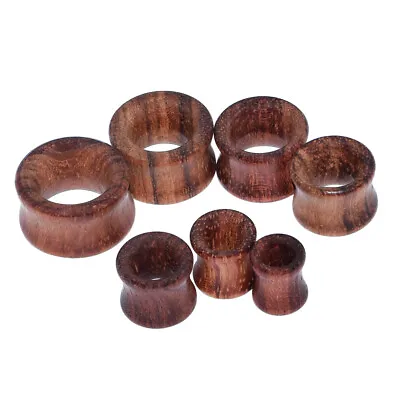 Pair Brown Organic Wood Flesh Tunnels Ear Plugs Gauges Expanders 00g-3/4  • $5.99