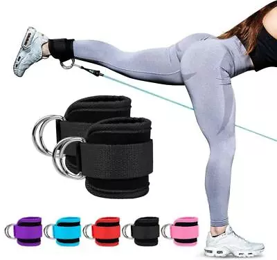 Gym Ankle Straps Double D-ring Adjustable Neoprene Padded Cuffs Ankle Weight Leg • $6.90