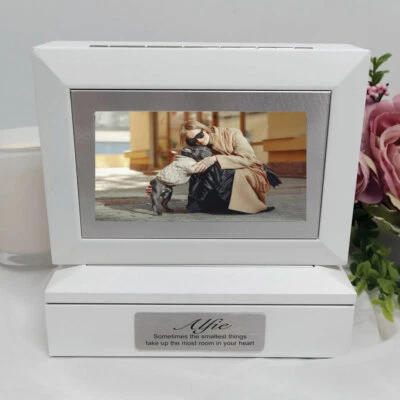 $45 • Buy Pet Memorial Photo Keepsake Trinket Box - White - Made To Order Custom Gift