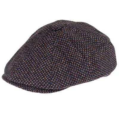  Wool Blend Mens Flat Cap In Brown Tweed. Mens Beret Hat • $39.95