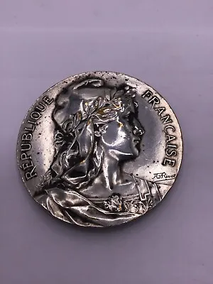 TVC4826 Antique Rivet French Bronze Art Medal Marianne 1921 W/ Name • $39.95