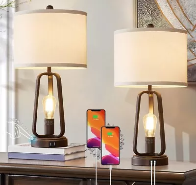 Luvkczc Modern Farmhouse Table Lamp Set Of 2 Lamps Beige ( 2 Bulb )  • $69.99