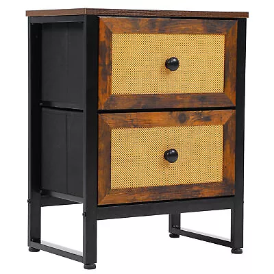 2-Drawers Dresser Bedside Table End Side Table Nightstand Storage Sofa Cabinet  • $45.99