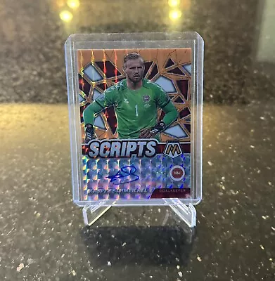 2021-22 Mosaic World Cup Scripts Orange Fluorescent Kasper Schmeichel Auto /50 • $24.99