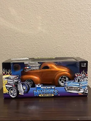 Muscle Machines 1:18 Scale Die Cast Car 2001 - Orange/Copper 41 Willys Coupe • $65