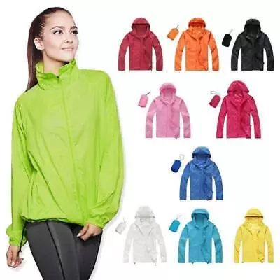 $23.89 • Buy Women Men Lightweight Rain Coat Waterproof Windproof Casual Hoodie Jacket Tops