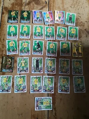 £6.99 • Buy NORWICH CITY CANARIES FOOTBALL TRADING CARDS Bundle Match Attax Foils Gold X31