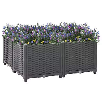 ARKEM Raised Garden Beds For Vegetables Large Metal Planter Box Steel Kit Q7B7 • £67.88