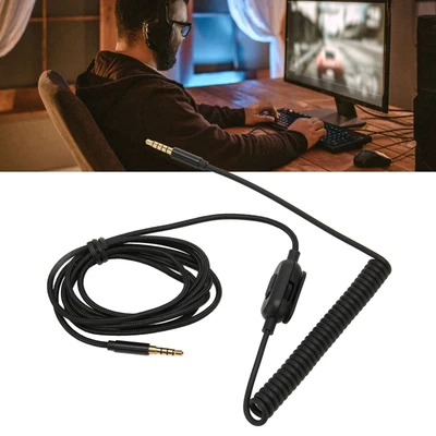 £11.94 • Buy Headphone Coiled Cable 6.6ft Adjustable Volume Replacement Sound Spring Cabl GTO