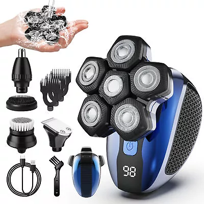 SEJOY 5in1 Head Shaver For Bald Men Cordless Electric Razor Hair Trimmer Dry Wet • $27.74