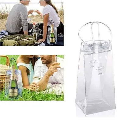 PVC Wine Bottle Freezer Bag Transparent Drink Bottle Cooler  Outdoor Camping • £6.10