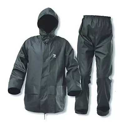  Rain Suits For Men Waterproof Rain Jacket Coat Pants Heavy Large Dark Green • $83.93