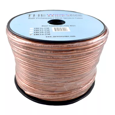 $34.52 • Buy Car Home Audio Speaker Wire Transparent Clear Cable 14AWG 250ft 14/2 Gauge
