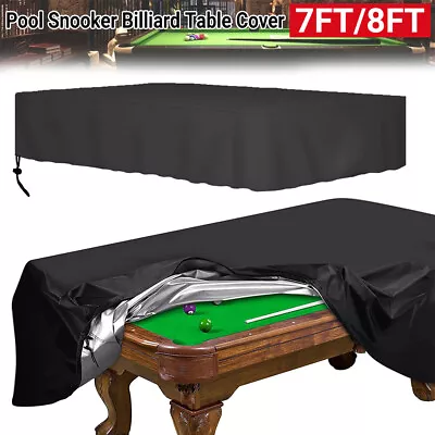 7/8FT Pool Snooker Billiard Table Cover Polyester Waterproof Dust Cap Outdoor • $25.85