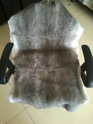 Real Natural Steel Gray Whole Rabbit Fur Skin Pelt Rug Blanket Throw Carpet New • $31.34