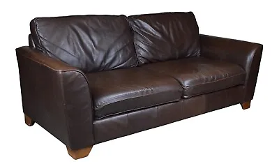 £1100 • Buy British M&s Large Abbey Brown Leather 3 Seater Sofa / 2 Seater Available