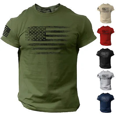 USA Distressed Flag Men T Shirt Patriotic American Tee S - 2XL • $14.90