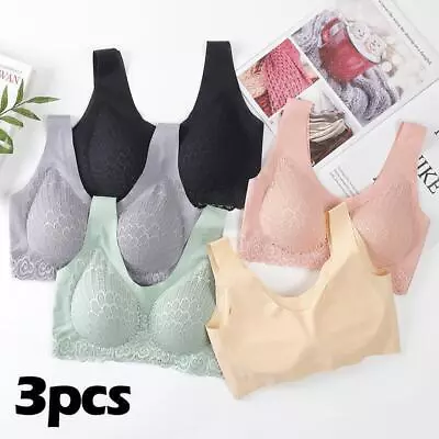 2023 3pcs Genie Milana Lace Sports Bra Flowers Cami Top Pads Women Underwear • $19.99