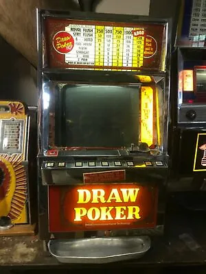 $1099 • Buy ANTIQUE Poker Slot Machine 1986 IGT 25 CENT DRAW POKER Quarter Machine