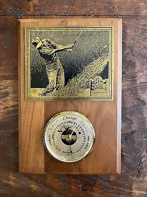 Vintage Bend Country Club Barometer Weather Station Brass Golf In Motion Etching • $5