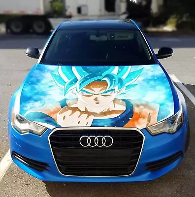 Vinyl Car Hood Wrap Full Color Graphics Decal Anime Dragon Ball Goku Sticker • $85.50