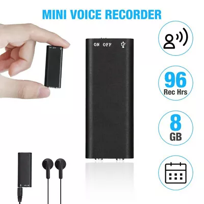 Mini Spy Audio Recorder Voice Activated Office Listening Device 96 Hours 8GB Pf • $12.27