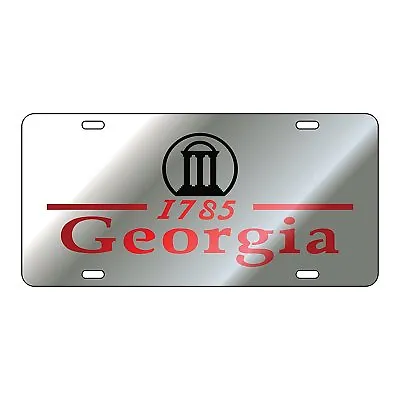 UGA UNIVERSITY OF GEORGIA Silver Mirrored Arch License Plate / Car Tag • $22.95