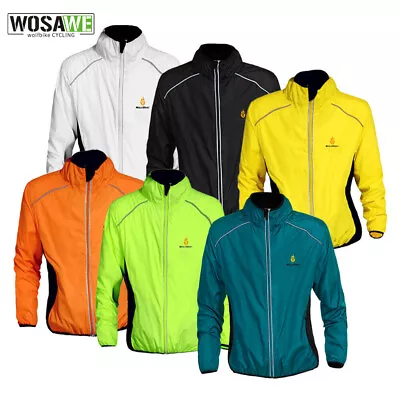 Men's Cycling Jersey Waterproof Windproof Reflective Long Sleeve MTB Bike Jacket • $18.98