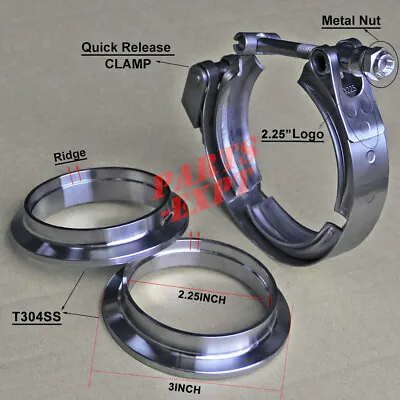 $16.90 • Buy Turbo Exhaust Wastegate 2.25inch Quick Release V-Band Clamp & Male/Female Flange