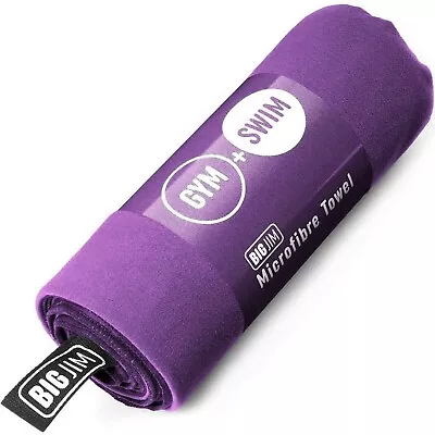 Microfibre Towel EXTRA LARGE PURPLE Quick Drying For Gym Fitness Swimming • £19.99