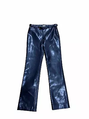 Vtg Y2K Moschino Pleather PVC Leather Pants Made In Italy XS Size 4 Side Zip • $89