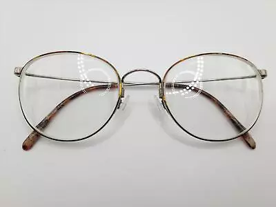 Vintage Womens Oval Eyeglasses Frames - Silver/Brown Tort - Thin Frames • $26.95