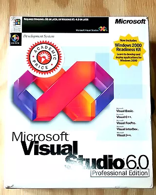 Microsoft Visual Studio Professional 6.0 - Visual Basic FoxPro InterDev J++! • $193.75