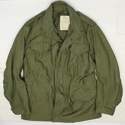 Crisp VTG USGI 1975 M-65 Cold Weather Field Jacket Medium Regular Coat OG107 • $671.81
