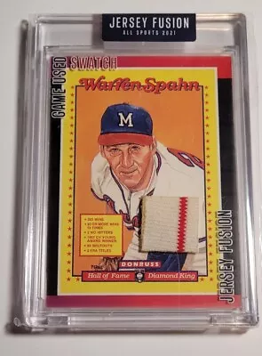 2021 Warren Spahn Jersey Fusion Game Used Swatch #JF-WS70.  • $4.99