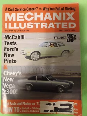 Mechanix Illustrated Magazine September 1970 Ford Pinto Chevy Vega 2300 • $5