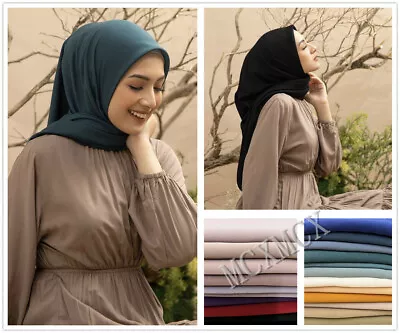 Chiffon Scarf Hijab High Quality Elegant Sarong Shawl Wrap Plain Maxi Soft Scarf • £3.59